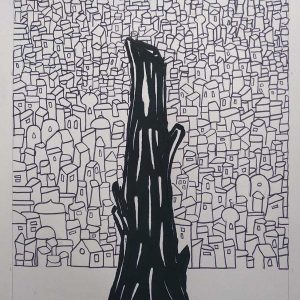 David Constantin - Tree vs City - 32 x 24 cm