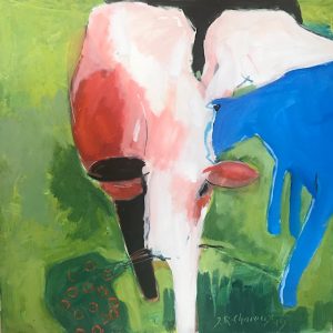 Roger Charoux - The blue cow 60 x 60 cm